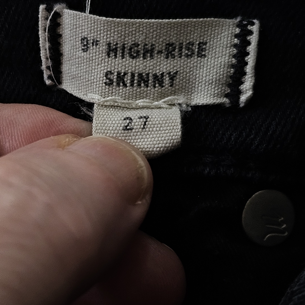Madewell 9" High Rise Black Skinny Jeans Lunar In 27 - Picture 11 of 11